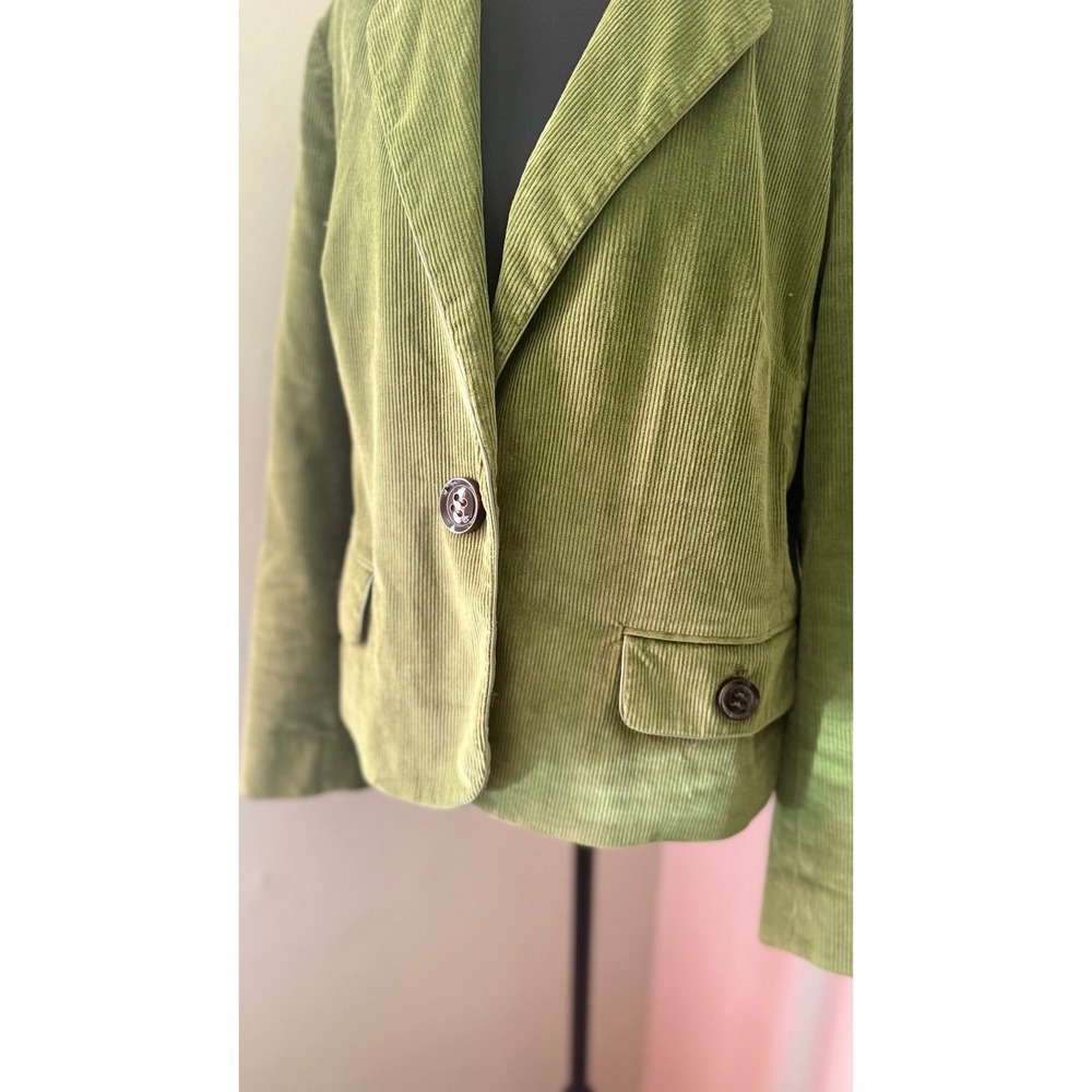 Talbots Petites Green Corduroy Blazer Jacket Women Size 14 Petite - Picture 3 of 12